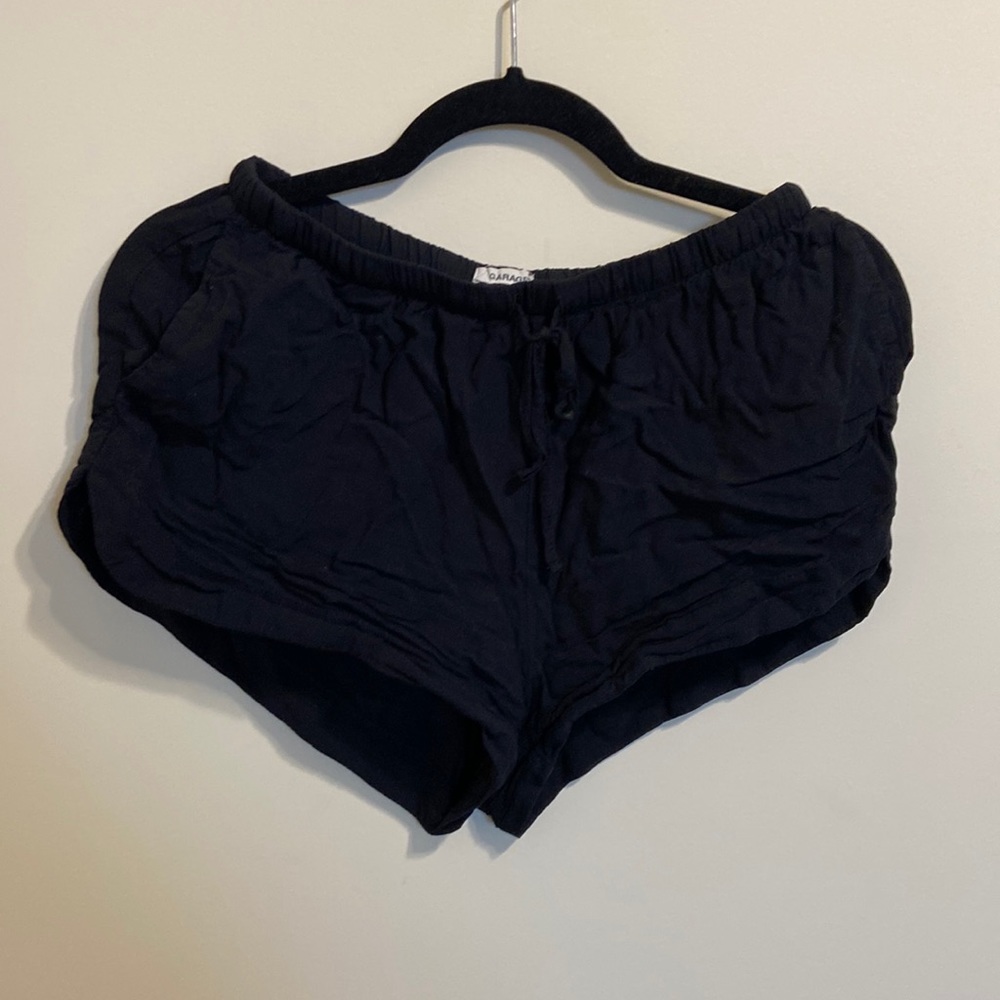 Black shorts.